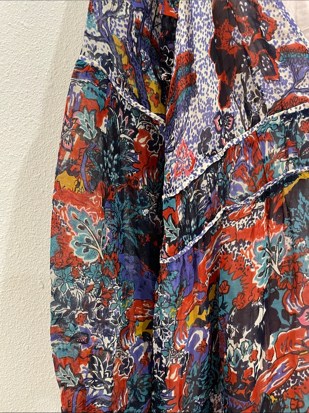 Anthropologie Maeve Annabella Floral Paisley Boho Colorful Maxi Dress 10 Boho - Picture 9 of 16